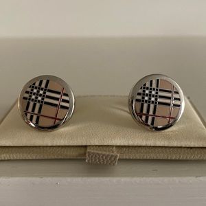 Burberry classic pattern round cuff links